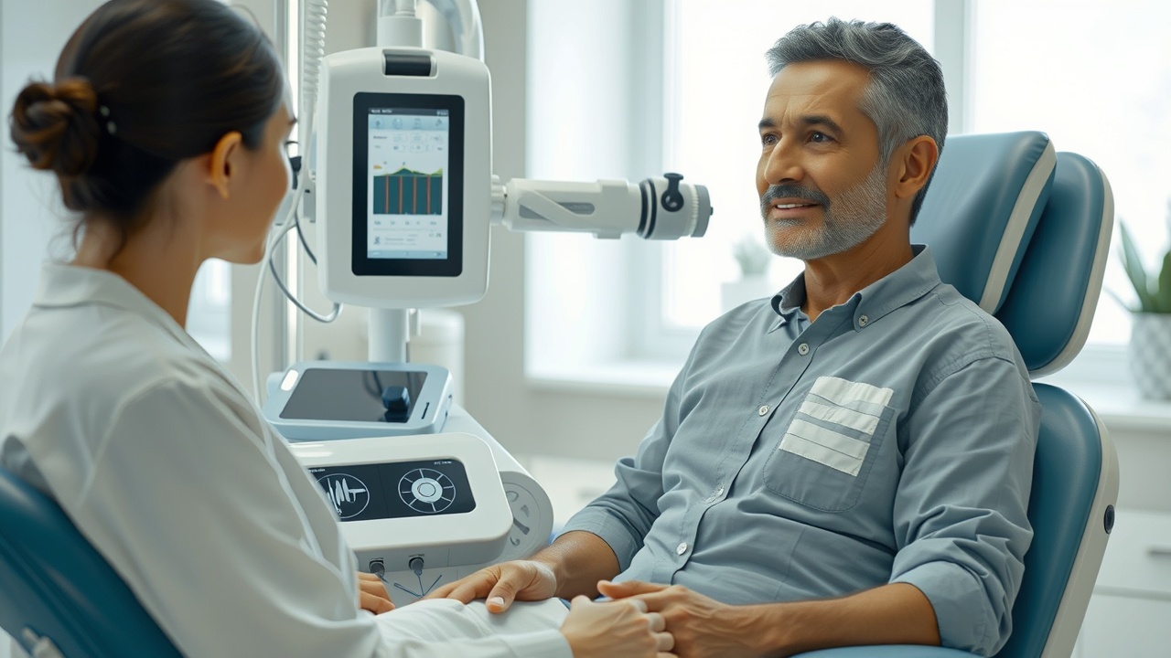 Tahir Afzal showcasing patient-friendly medical equipment at Adam DME